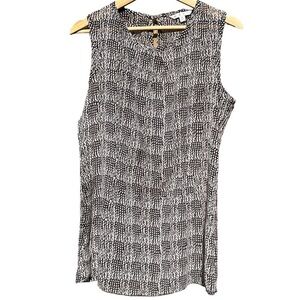 CAbi | Shear Black & White Sleeveless Blouse Sz Small